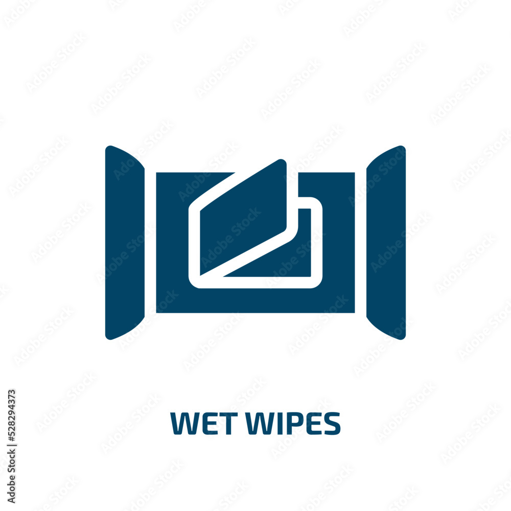 wet wipes vector icon. wet wipes, hygiene, wet filled icons from flat make up concept. Isolated black glyph icon, vector illustration symbol element for web design and mobile apps