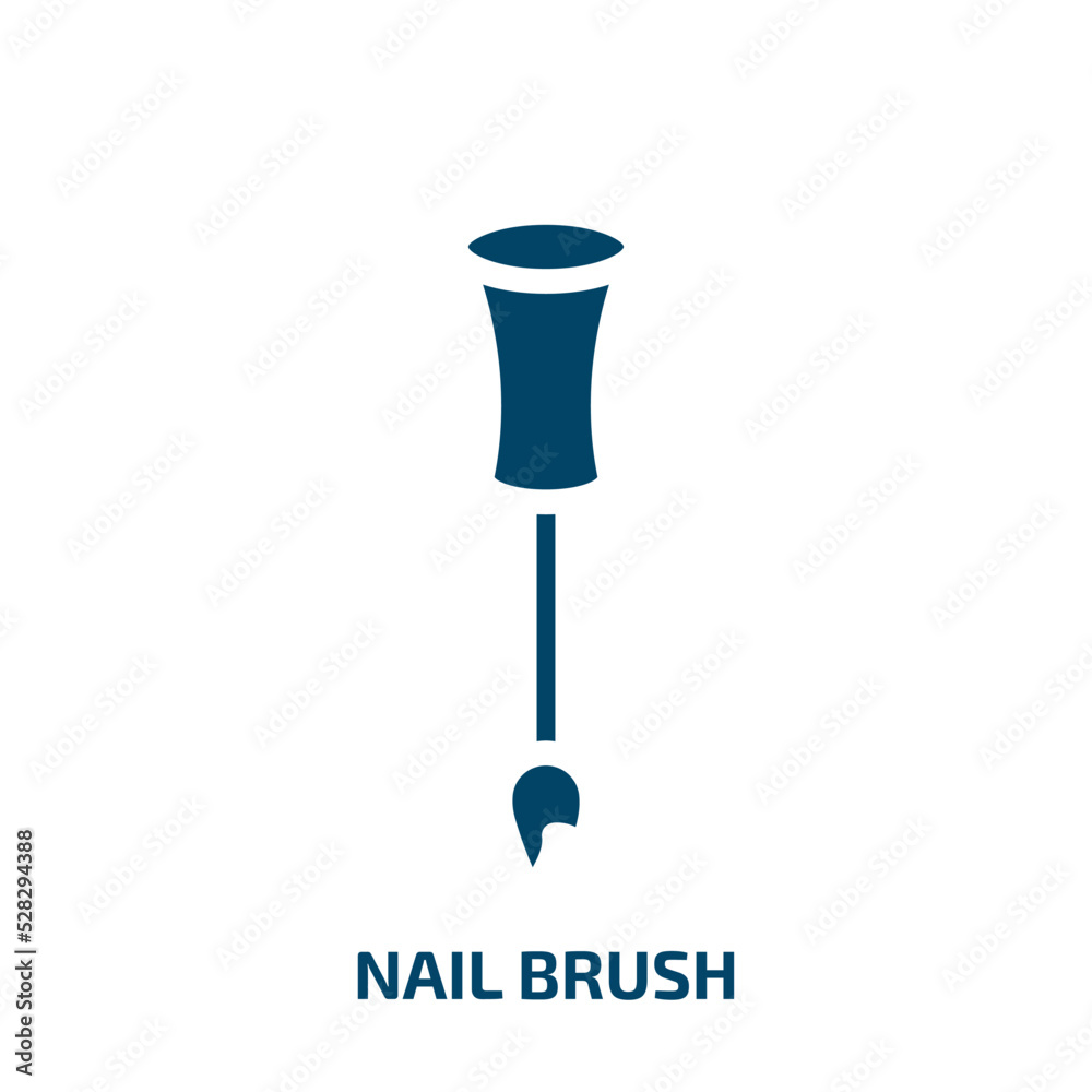Fototapeta premium nail brush vector icon. nail brush, brush, nail filled icons from flat sauna concept. Isolated black glyph icon, vector illustration symbol element for web design and mobile apps