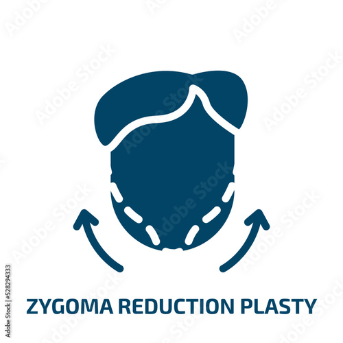 zygoma reduction plasty vector icon. zygoma reduction plasty, vector, graphic filled icons from flat plastic surgery concept. Isolated black glyph icon, vector illustration symbol element for web