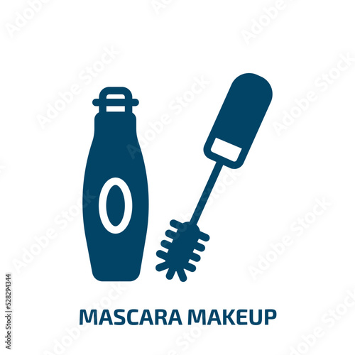 mascara makeup vector icon. mascara makeup, makeup, mascara filled icons from flat beauty concept. Isolated black glyph icon, vector illustration symbol element for web design and mobile apps