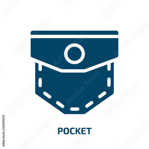 pocket vector icon. pocket, clothing, style filled icons from flat miscellaneous concept. Isolated black glyph icon, vector illustration symbol element for web design and mobile apps