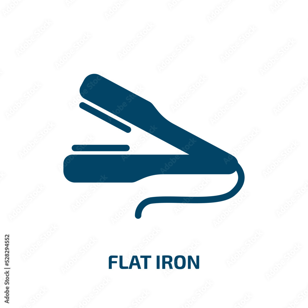 flat iron vector icon. flat iron, iron, laundry filled icons from flat beauty salon concept. Isolated black glyph icon, vector illustration symbol element for web design and mobile apps flat iron vector icon. flat iron, iron, laundry filled icons from flat beauty salon concept. Isolated black glyph icon, vector illustration symbol element for web design and mobile apps