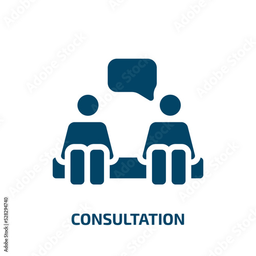 consultation vector icon. consultation, business, consulting filled icons from flat therapy concept. Isolated black glyph icon, vector illustration symbol element for web design and mobile apps