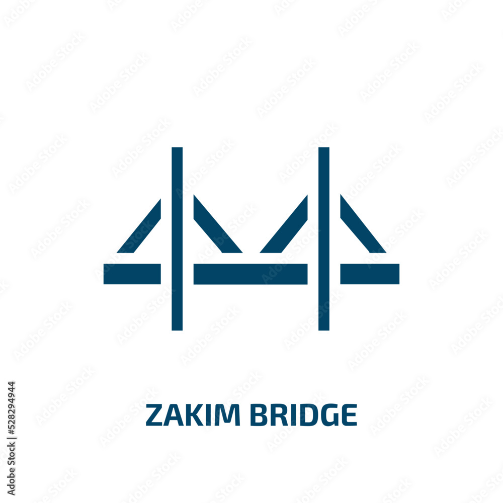 zakim bridge vector icon. zakim bridge, boston, usa filled icons from flat linear monuments concept. Isolated black glyph icon, vector illustration symbol element for web design and mobile apps