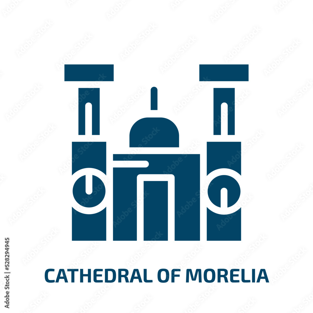 cathedral of morelia vector icon. cathedral of morelia, monument, building filled icons from flat linear monuments concept. Isolated black glyph icon, vector illustration symbol element for web design cathedral of morelia vector icon. cathedral of morelia, monument, building filled icons from flat linear monuments concept. Isolated black glyph icon, vector illustration symbol element for web design