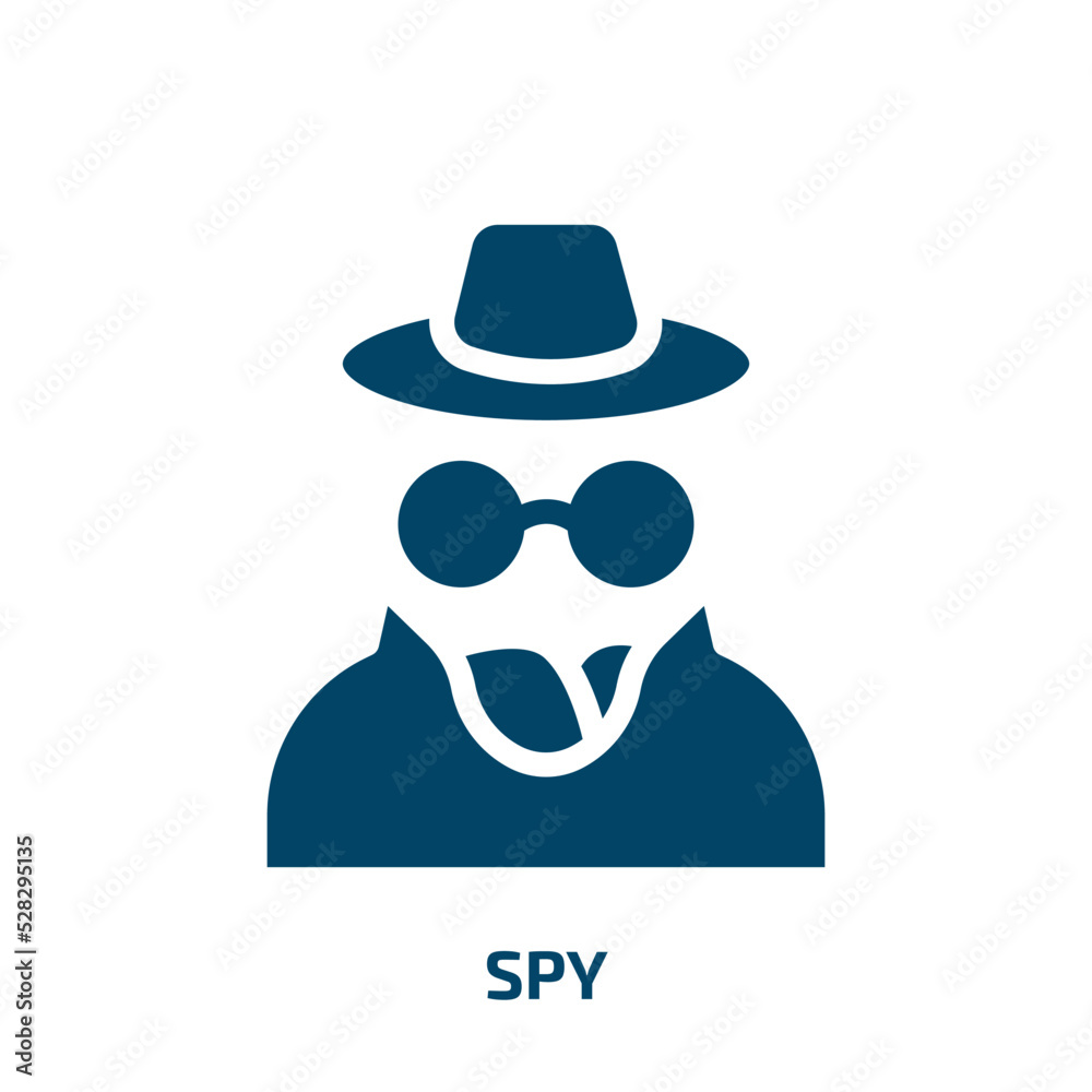 spy vector icon. spy, internet, protection filled icons from flat business concept. Isolated black glyph icon, vector illustration symbol element for web design and mobile apps