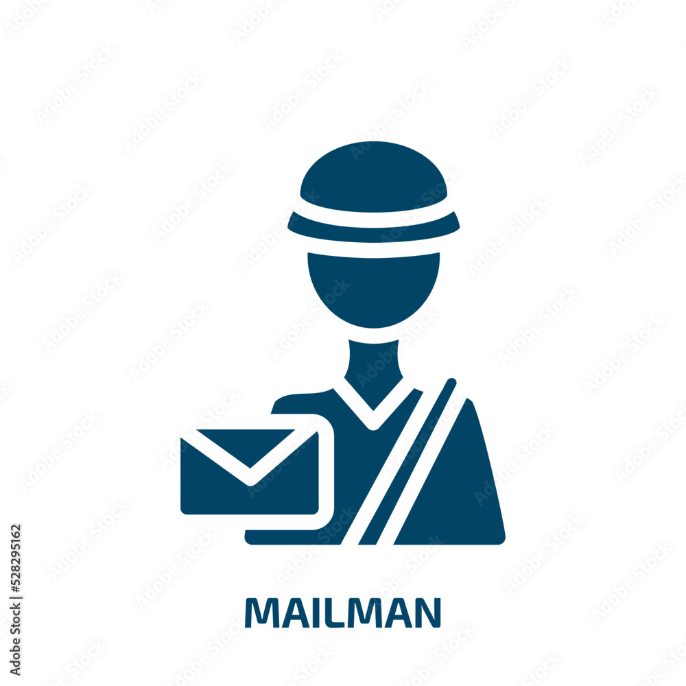 mailman vector icon. mailman, mail, express filled icons from flat business concept. Isolated black glyph icon, vector illustration symbol element for web design and mobile apps