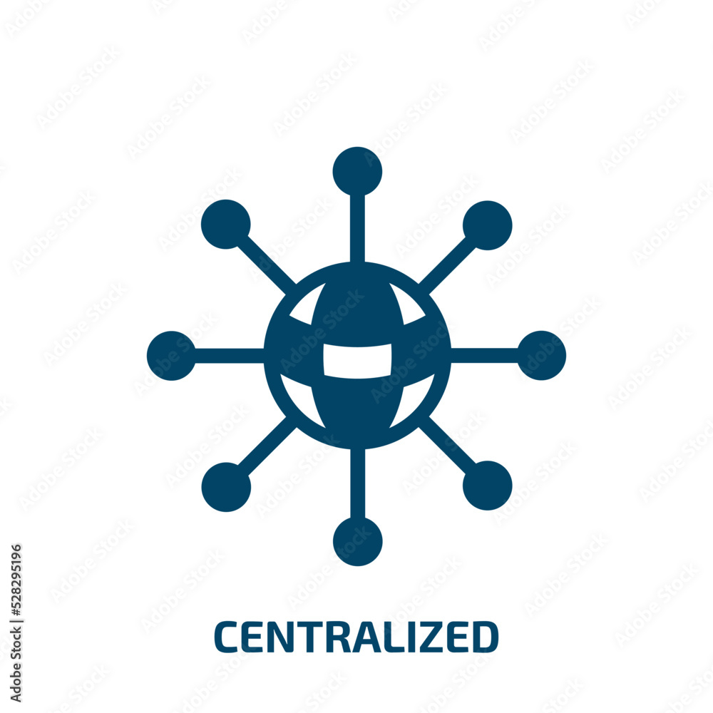 centralized vector icon. centralized, central, technology filled icons from flat cryptocurrency concept. Isolated black glyph icon, vector illustration symbol element for web design and mobile apps