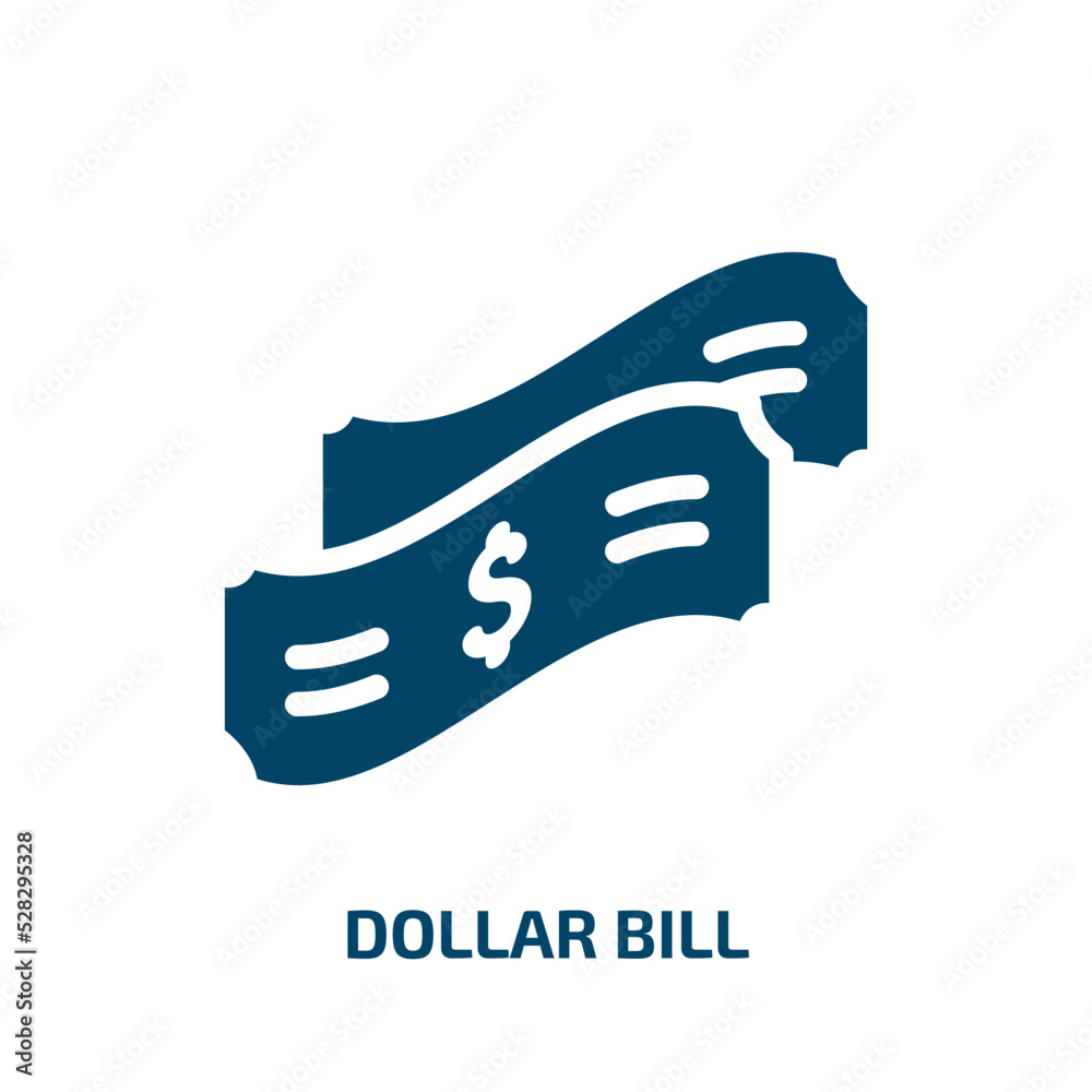 dollar bill vector icon. dollar bill, business, dollar filled icons from flat money concept. Isolated black glyph icon, vector illustration symbol element for web design and mobile apps dollar bill vector icon. dollar bill, business, dollar filled icons from flat money concept. Isolated black glyph icon, vector illustration symbol element for web design and mobile apps