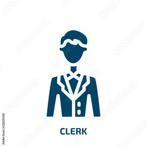clerk vector icon. clerk, service, employee filled icons from flat finance concept. Isolated black glyph icon, vector illustration symbol element for web design and mobile apps