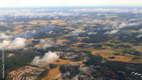Photography survol à haute altitude du lac Malar (Malaren) au nord de Stockholm en suède