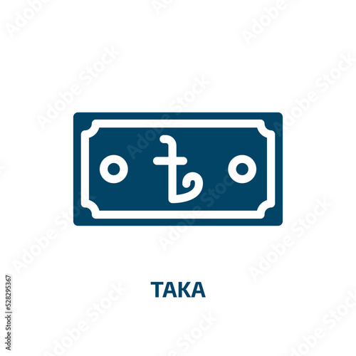 taka vector icon. taka, money, bank filled icons from flat currency concept. Isolated black glyph icon, vector illustration symbol element for web design and mobile apps