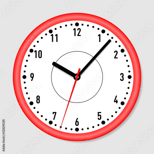 Circle clock face on white ...