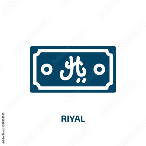 riyal vector icon. riyal, currency, money filled icons from flat currency concept. Isolated black glyph icon, vector illustration symbol element for web design and mobile apps