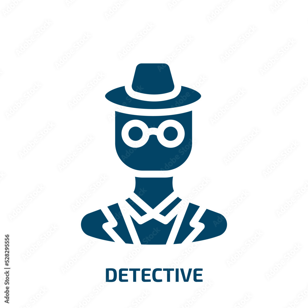 detective vector icon. detective, person, human filled icons from flat law & justice concept. Isolated black glyph icon, vector illustration symbol element for web design and mobile apps