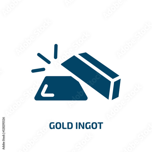 gold ingot vector icon. gold ingot, money, gold filled icons from flat economy concept. Isolated black glyph icon, vector illustration symbol element for web design and mobile apps