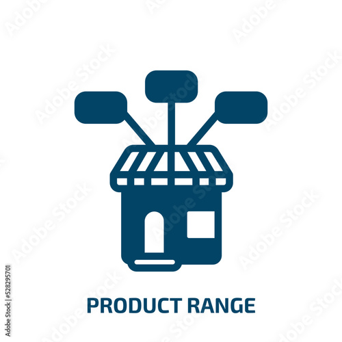 product range vector icon. product range, product, food filled icons from flat marketing concept. Isolated black glyph icon, vector illustration symbol element for web design and mobile apps