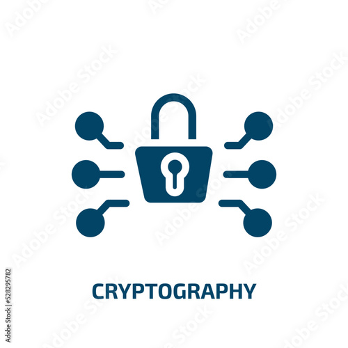 cryptography vector icon. cryptography, technology, internet filled icons from flat bitcoin concept. Isolated black glyph icon, vector illustration symbol element for web design and mobile apps