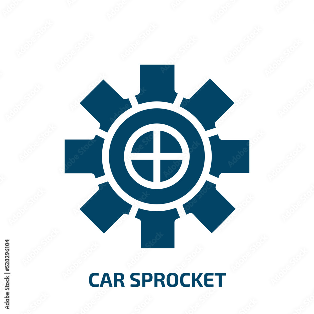 car sprocket vector icon. car sprocket, car, engine filled icons from flat car parts concept. Isolated black glyph icon, vector illustration symbol element for web design and mobile apps car sprocket vector icon. car sprocket, car, engine filled icons from flat car parts concept. Isolated black glyph icon, vector illustration symbol element for web design and mobile apps