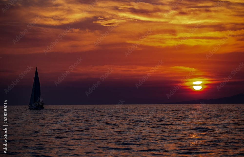Fantastic sunset in Crete