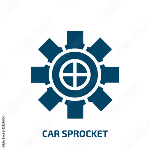 car sprocket vector icon. car sprocket, car, engine filled icons from flat car parts concept. Isolated black glyph icon, vector illustration symbol element for web design and mobile apps