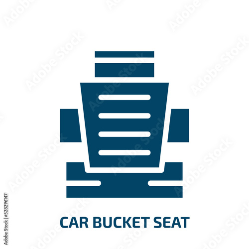 car bucket seat vector icon. car bucket seat, bucket, seat filled icons from flat car parts concept. Isolated black glyph icon, vector illustration symbol element for web design and mobile apps
