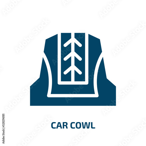 car cowl vector icon. car cowl, auto, engine filled icons from flat car parts concept. Isolated black glyph icon, vector illustration symbol element for web design and mobile apps