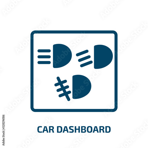 car dashboard vector icon. car dashboard, car, panel filled icons from flat car parts concept. Isolated black glyph icon, vector illustration symbol element for web design and mobile apps