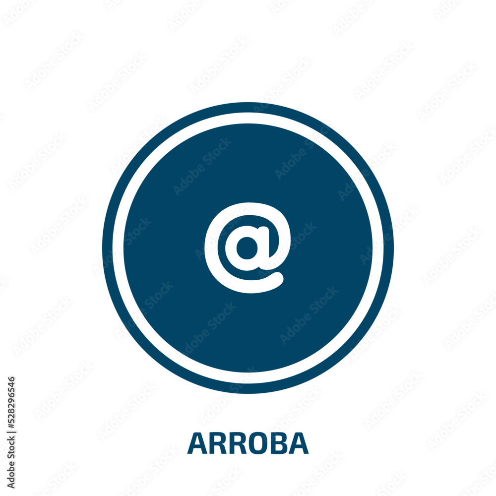 arroba vector icon. arroba, communication, collection filled icons from flat mail concept. Isolated black glyph icon, vector illustration symbol element for web design and mobile apps arroba vector icon. arroba, communication, collection filled icons from flat mail concept. Isolated black glyph icon, vector illustration symbol element for web design and mobile apps