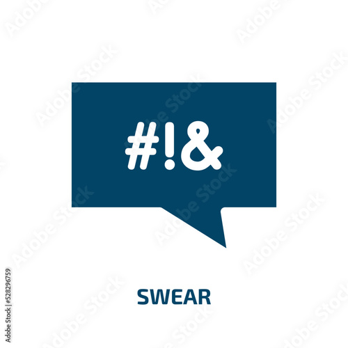 swear vector icon. swear, angry, cartoon filled icons from flat messages communication concept. Isolated black glyph icon, vector illustration symbol element for web design and mobile apps