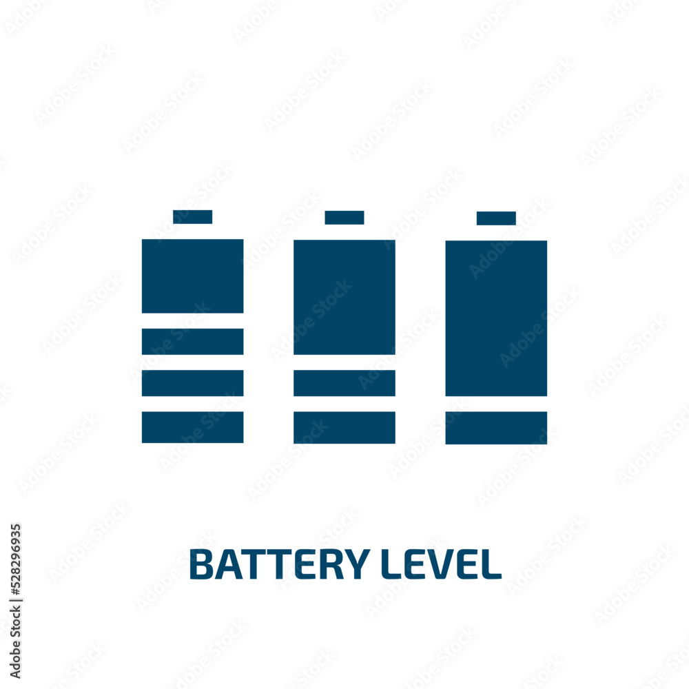 battery level vector icon. battery level, battery, empty filled icons from flat mobile interface concept. Isolated black glyph icon, vector illustration symbol element for web design and mobile apps battery level vector icon. battery level, battery, empty filled icons from flat mobile interface concept. Isolated black glyph icon, vector illustration symbol element for web design and mobile apps