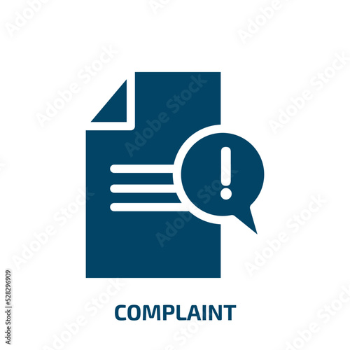 complaint vector icon. complaint, business, social filled icons from flat customer reviews concept. Isolated black glyph icon, vector illustration symbol element for web design and mobile apps