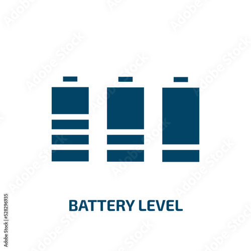 battery level vector icon. battery level, battery, empty filled icons from flat mobile interface concept. Isolated black glyph icon, vector illustration symbol element for web design and mobile apps