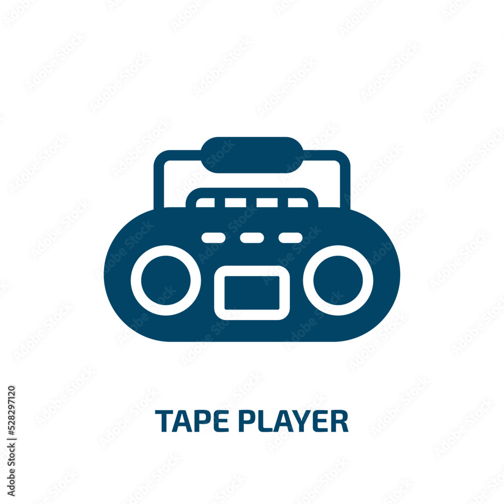 tape player vector icon. tape player, music, tape filled icons from flat media technology concept. Isolated black glyph icon, vector illustration symbol element for web design and mobile apps tape player vector icon. tape player, music, tape filled icons from flat media technology concept. Isolated black glyph icon, vector illustration symbol element for web design and mobile apps