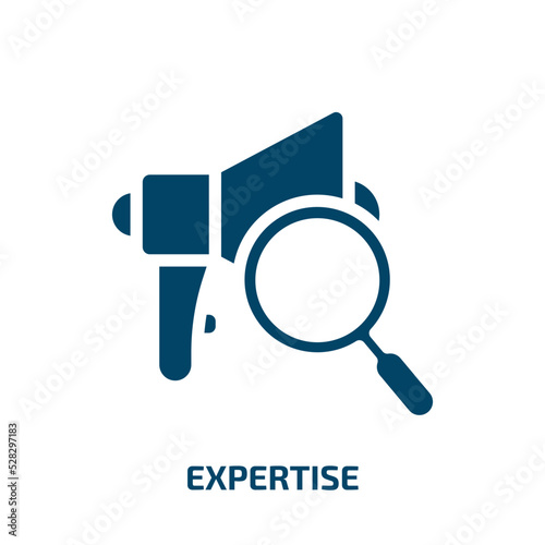 expertise vector icon. expertise, business, motivation filled icons from flat marketing & growth concept. Isolated black glyph icon, vector illustration symbol element for web design and mobile apps