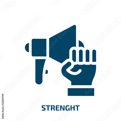 strenght vector icon. strenght, communication, network filled icons from flat marketing & growth concept. Isolated black glyph icon, vector illustration symbol element for web design and mobile apps