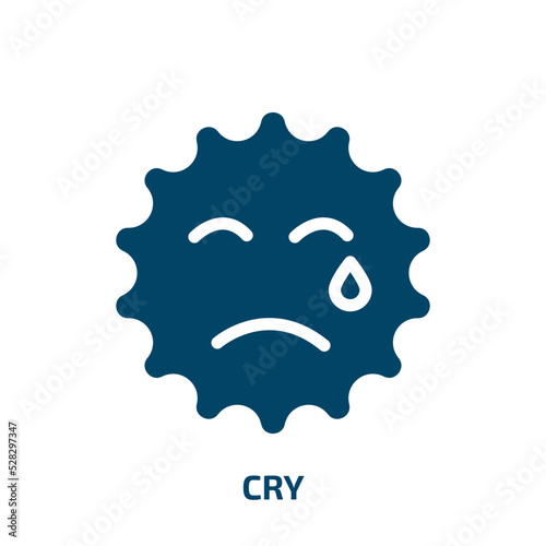 cry vector icon. cry, sad, happy filled icons from flat social media concept. Isolated black glyph icon, vector illustration symbol element for web design and mobile apps