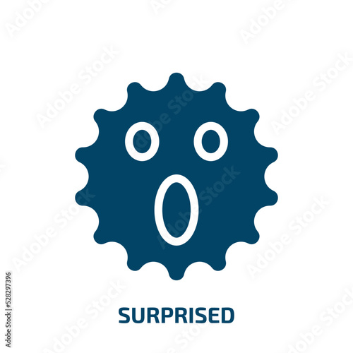 surprised vector icon. surprised, surprise, gift filled icons from flat social media concept. Isolated black glyph icon, vector illustration symbol element for web design and mobile apps