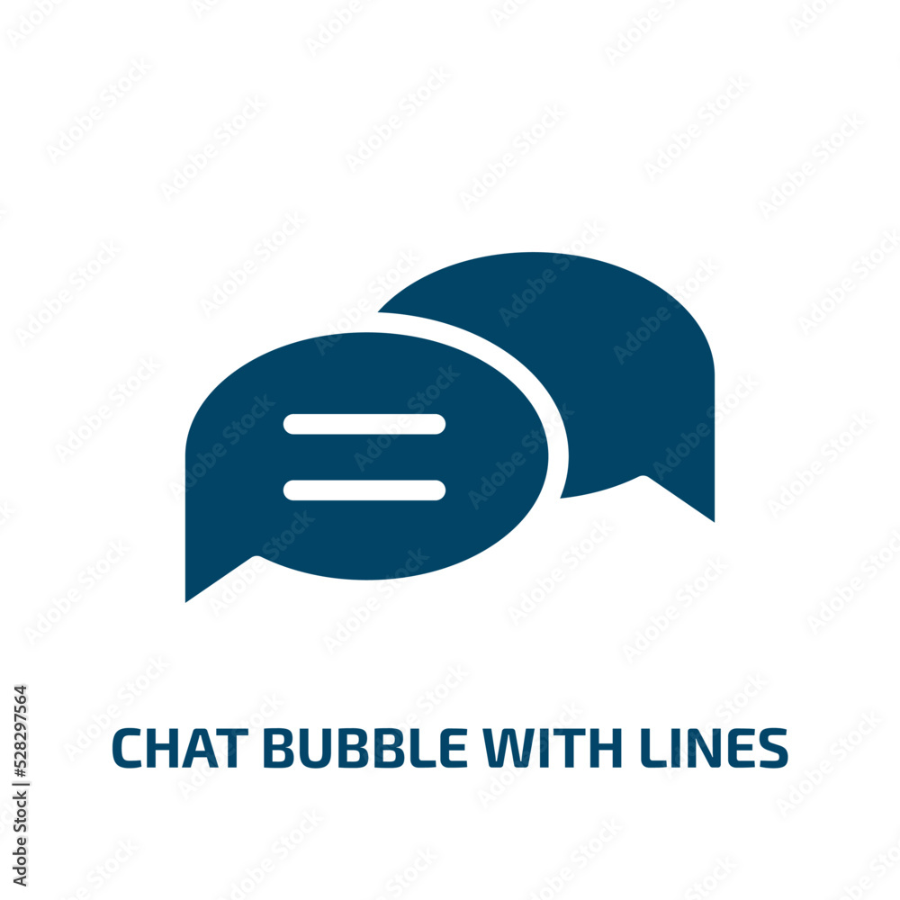 chat bubble with lines vector icon. chat bubble with lines, bubble, speech filled icons from flat chatting concept. Isolated black glyph icon, vector illustration symbol element for web design and chat bubble with lines vector icon. chat bubble with lines, bubble, speech filled icons from flat chatting concept. Isolated black glyph icon, vector illustration symbol element for web design and