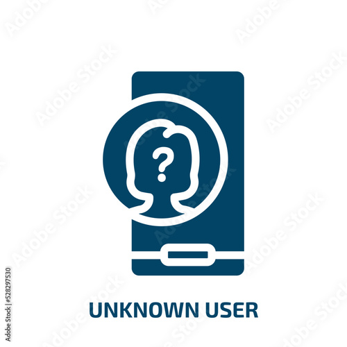 unknown user symbol vector icon. unknown user symbol, user, media filled icons from flat phoneset concept. Isolated black glyph icon, vector illustration symbol element for web design and mobile apps