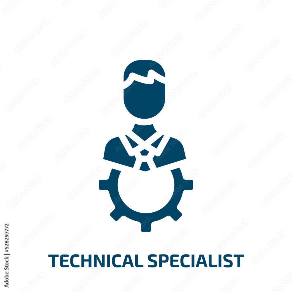 technical specialist vector icon. technical specialist, technical, specialist filled icons from flat support concept. Isolated black glyph icon, vector illustration symbol element for web design and technical specialist vector icon. technical specialist, technical, specialist filled icons from flat support concept. Isolated black glyph icon, vector illustration symbol element for web design and