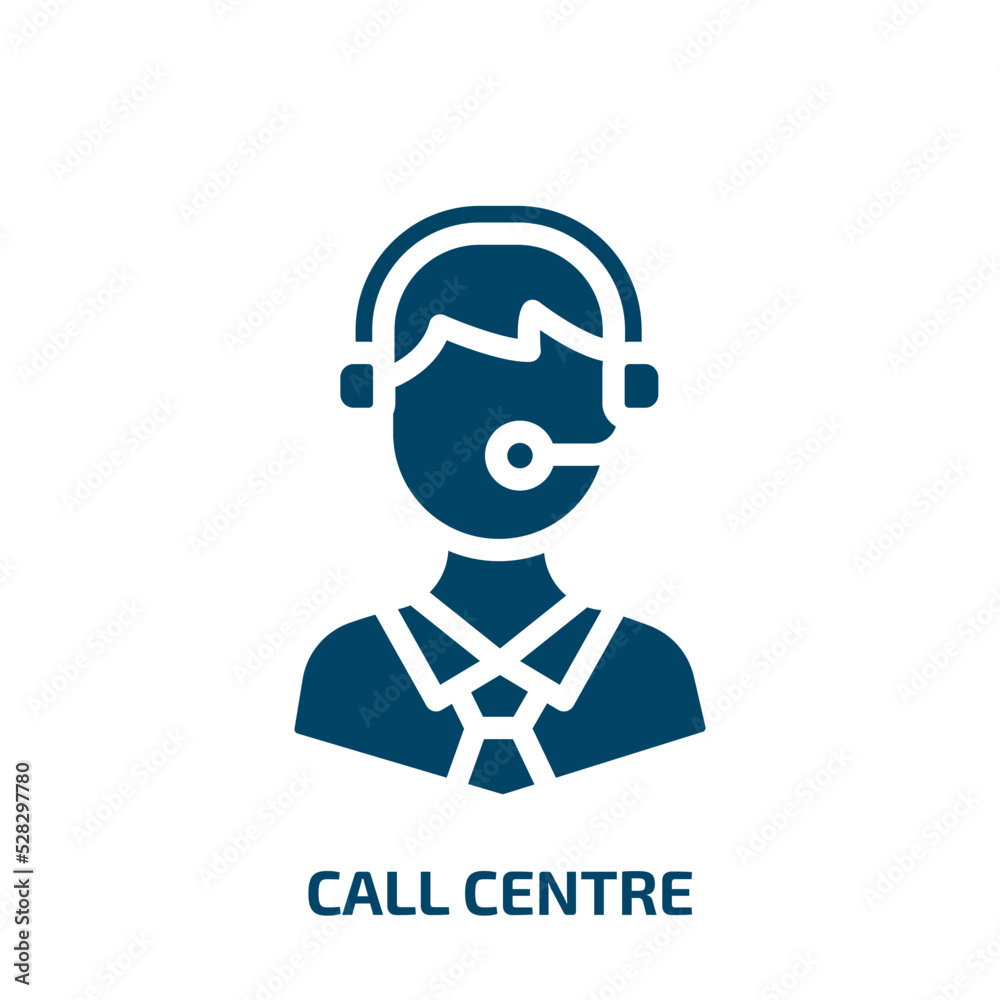 call centre vector icon. call centre, operator, contact filled icons from flat support concept. Isolated black glyph icon, vector illustration symbol element for web design and mobile apps