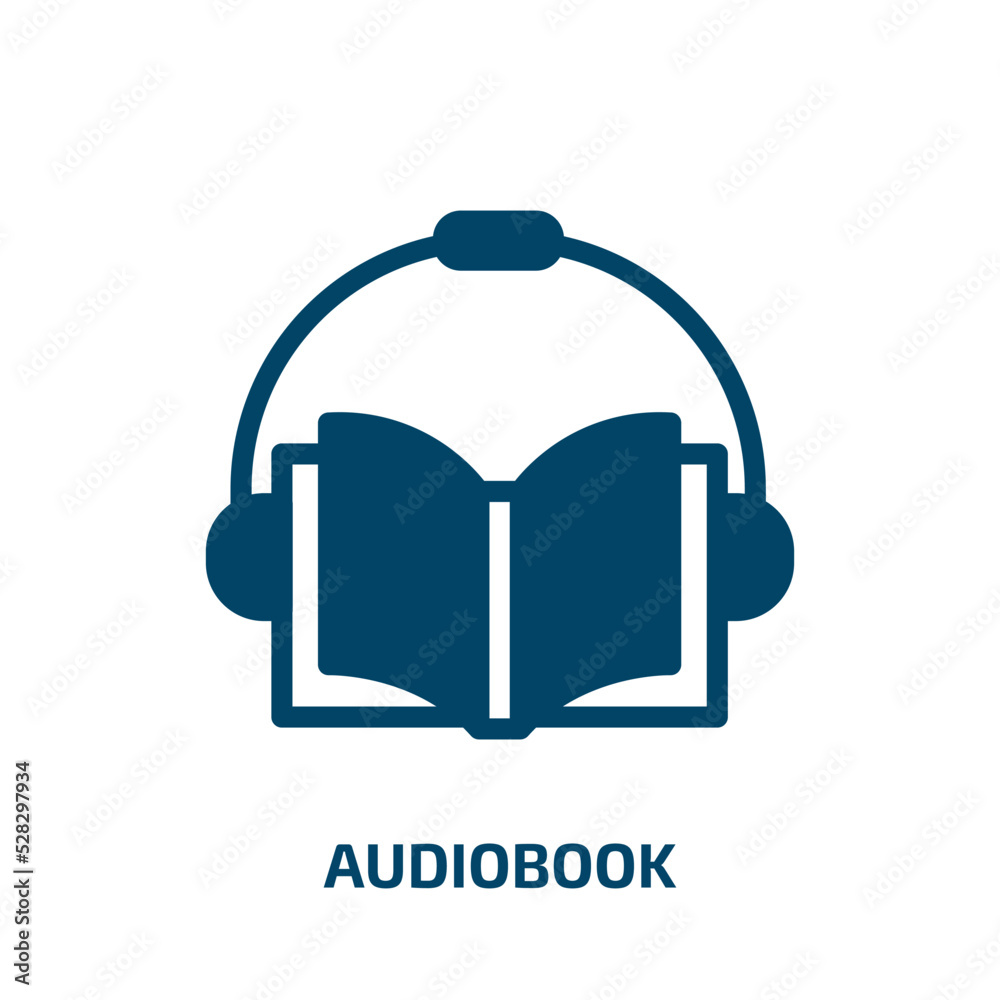 audiobook vector icon. audiobook, book, library filled icons from flat online learning concept. Isolated black glyph icon, vector illustration symbol element for web design and mobile apps audiobook vector icon. audiobook, book, library filled icons from flat online learning concept. Isolated black glyph icon, vector illustration symbol element for web design and mobile apps
