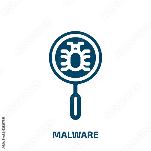 malware vector icon. malware, protection, computer filled icons from flat cyber security concept. Isolated black glyph icon, vector illustration symbol element for web design and mobile apps