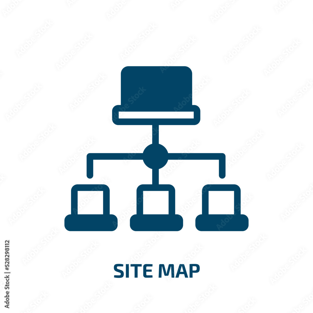 site map vector icon. site map, map, site filled icons from flat seo concept. Isolated black glyph icon, vector illustration symbol element for web design and mobile apps site map vector icon. site map, map, site filled icons from flat seo concept. Isolated black glyph icon, vector illustration symbol element for web design and mobile apps