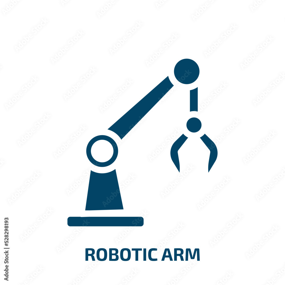 robotic arm vector icon. robotic arm, arm, technology filled icons from flat ai for earth concept. Isolated black glyph icon, vector illustration symbol element for web design and mobile apps robotic arm vector icon. robotic arm, arm, technology filled icons from flat ai for earth concept. Isolated black glyph icon, vector illustration symbol element for web design and mobile apps