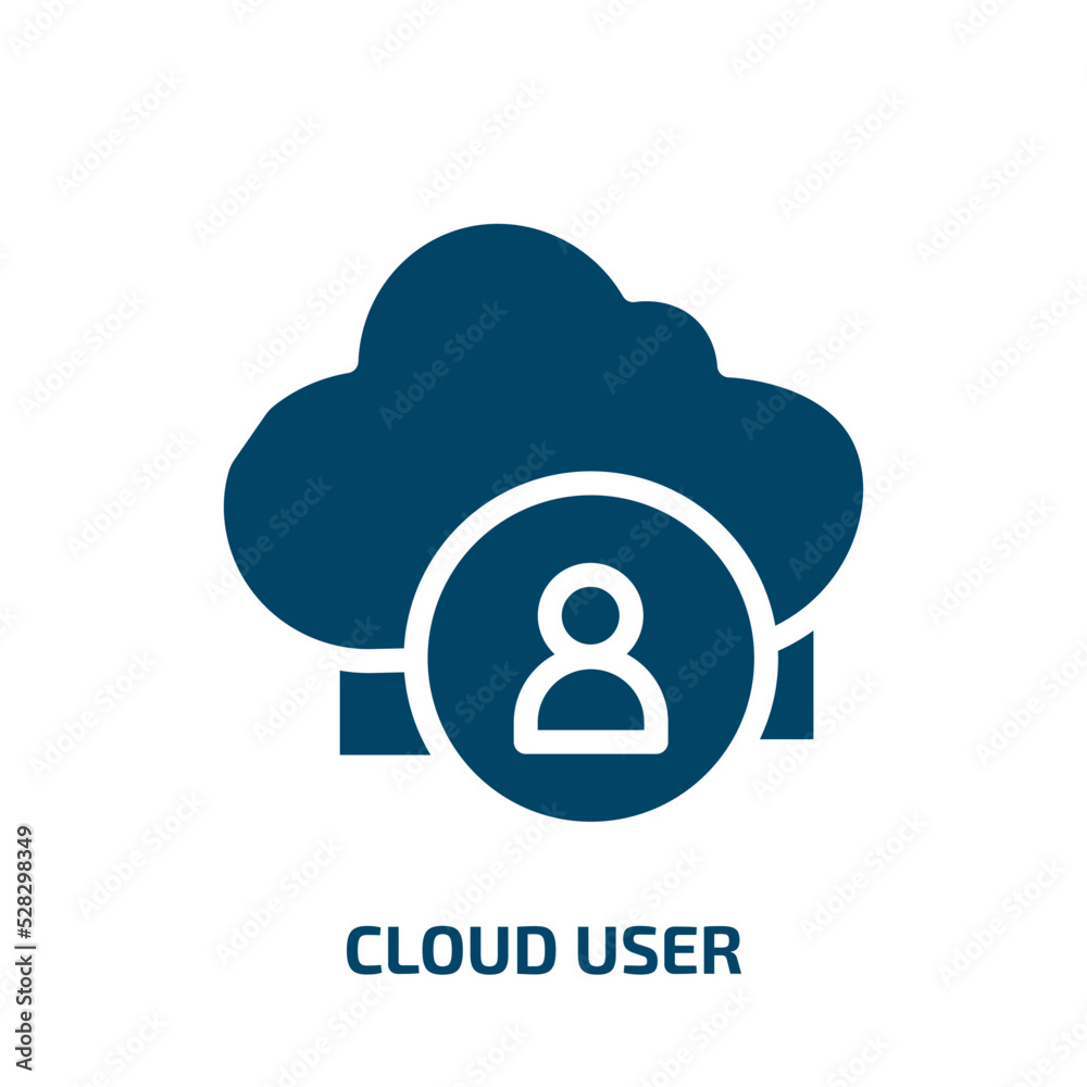 cloud user vector icon. cloud user, arrow, cloud filled icons from flat cloud service concept. Isolated black glyph icon, vector illustration symbol element for web design and mobile apps cloud user vector icon. cloud user, arrow, cloud filled icons from flat cloud service concept. Isolated black glyph icon, vector illustration symbol element for web design and mobile apps