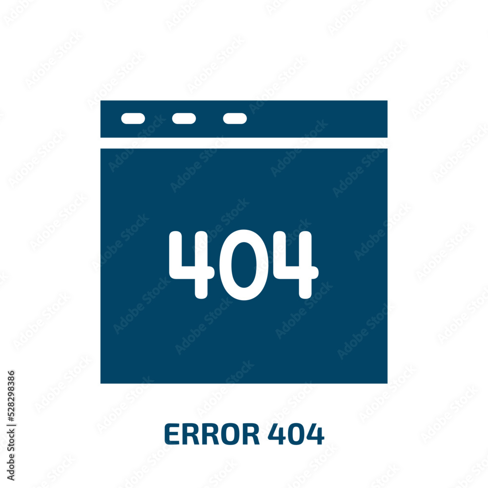 error 404 vector icon. error 404, page, 404 filled icons from flat internet concept. Isolated black glyph icon, vector illustration symbol element for web design and mobile apps error 404 vector icon. error 404, page, 404 filled icons from flat internet concept. Isolated black glyph icon, vector illustration symbol element for web design and mobile apps