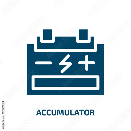 accumulator vector icon. accumulator, battery, energy filled icons from flat technology concept. Isolated black glyph icon, vector illustration symbol element for web design and mobile apps