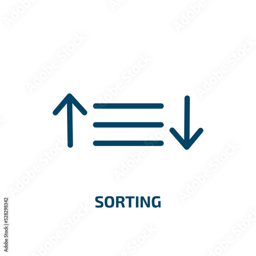 sorting vector icon. sorting, sort, internet filled icons from flat big data concept. Isolated black glyph icon, vector illustration symbol element for web design and mobile apps